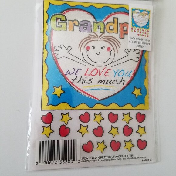 Grandpa We Love You This Much Craft Glitter Personalize It EZ Rub-On Transfers - Picture 4 of 6